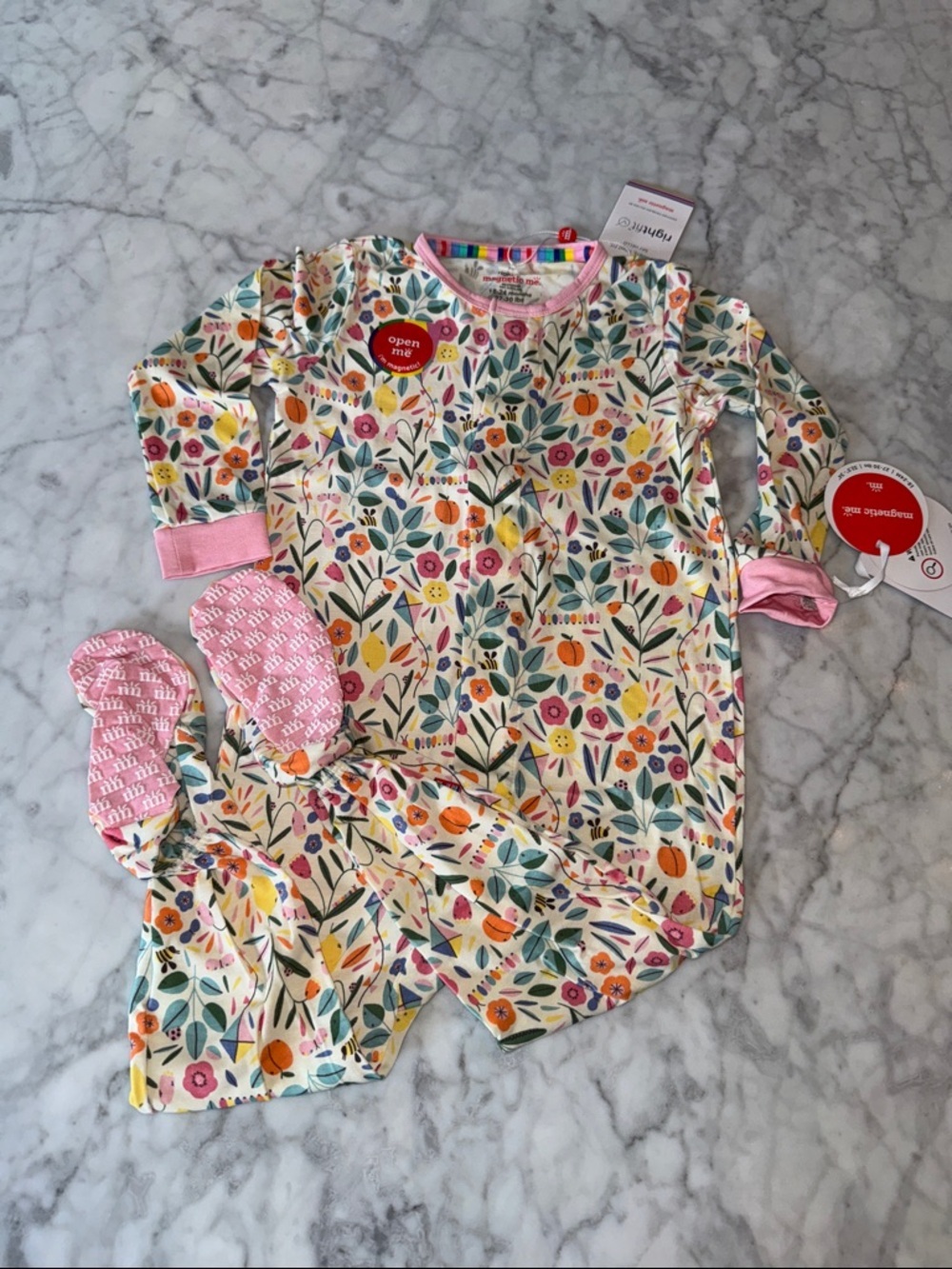 NWT Magnetic Me Modal Floral Footie 18/24M